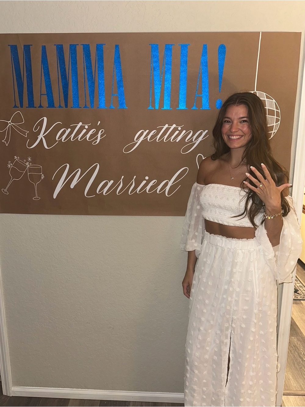 SHEIN White Two-Piece Off-Shoulder Maxi Set - Picture 2 of 2